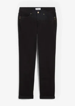 Damen bonprix Jeans|Kurzgrößen|Straight Jeans Mid Waist, Stretch