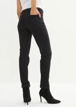 Damen bonprix Jeans|Kurzgrößen|Straight Jeans Mid Waist, Stretch