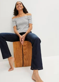 Straight Jeans Mid Waist, Stretch Damen Jeans|Kurzgrößen
