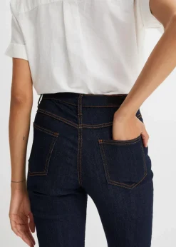 Damen bonprix Jeans|Kurzgrößen|Straight Jeans Mid Waist, Stretch