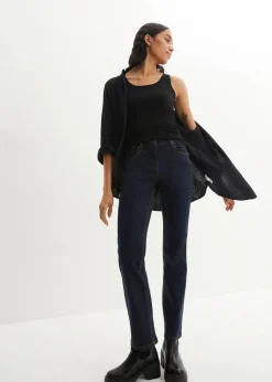 Discount Straight Jeans Mid Waist, Stretch Damen Kurzgrößen|Bekleidung·Shirts & Tops