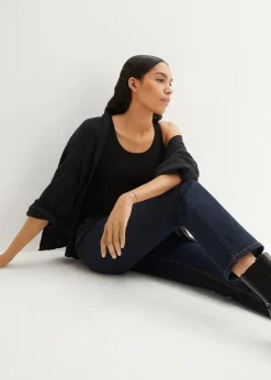 Discount Straight Jeans Mid Waist, Stretch Damen Kurzgrößen|Bekleidung·Shirts & Tops