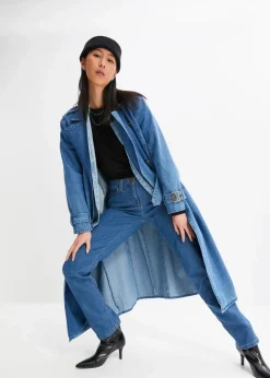 Damen bonprix Jeans|Kurzgrößen|Straight Jeans Mid Waist, Stretch