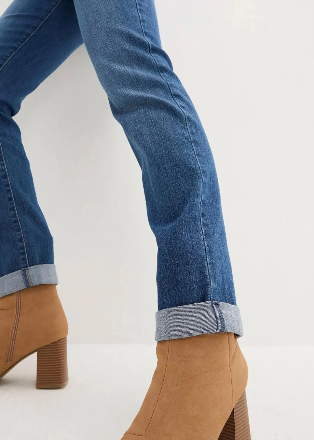 Hot Straight Jeans Mid Waist, Stretch Damen Kurzgrößen|Bekleidung·Shirts & Tops