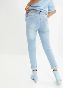 Damen bonprix Kurzgrößen|Bekleidung·Shirts & Tops|Straight Jeans Mid Waist, Stretch