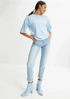 Damen bonprix Kurzgrößen|Bekleidung·Shirts & Tops|Straight Jeans Mid Waist, Stretch