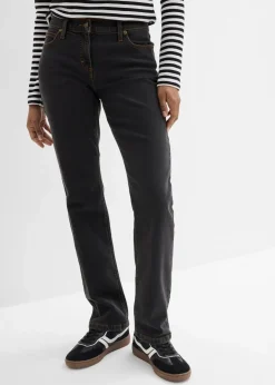 Damen bonprix Kurzgrößen|Jeans|Straight Jeans Mid Waist, Stretch