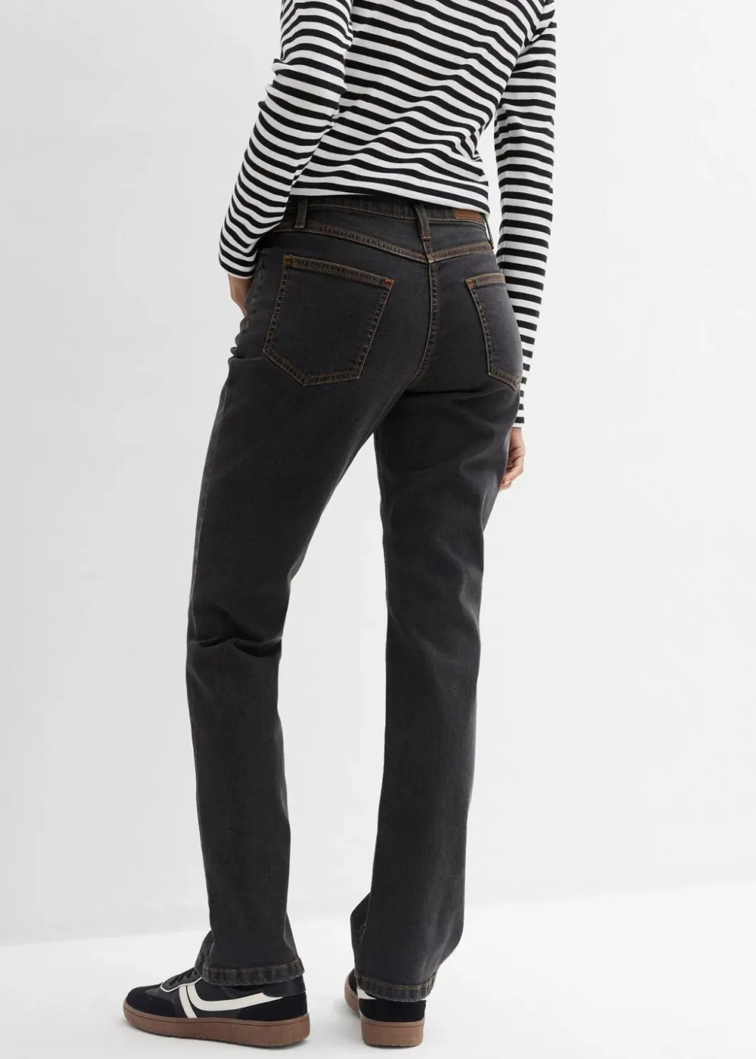 Damen bonprix Kurzgrößen|Jeans|Straight Jeans Mid Waist, Stretch
