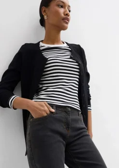 Damen bonprix Kurzgrößen|Jeans|Straight Jeans Mid Waist, Stretch
