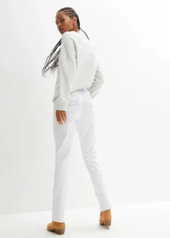 Damen bonprix Jeans|Kurzgrößen|Straight Jeans Mid Waist, Stretch