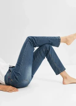 Straight Jeans Mid Waist, Stretch Damen Kurzgrößen|Bekleidung·Shirts & Tops