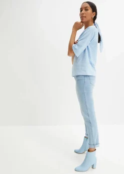 New Straight Jeans Mid Waist, Stretch Damen Jeans|Kurzgrößen