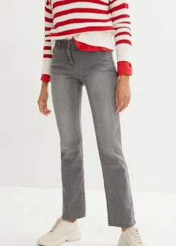 New Straight Jeans Mid Waist, Stretch Damen Jeans|Kurzgrößen