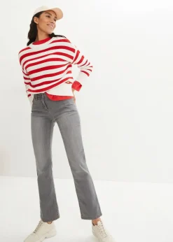 New Straight Jeans Mid Waist, Stretch Damen Jeans|Kurzgrößen