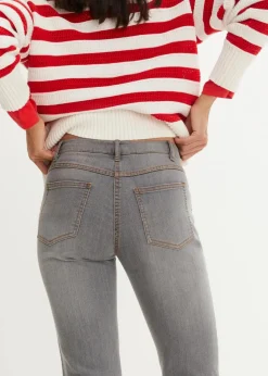 New Straight Jeans Mid Waist, Stretch Damen Jeans|Kurzgrößen
