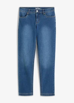 Damen bonprix Jeans|Kurzgrößen|Straight Jeans Mid Waist, Stretch