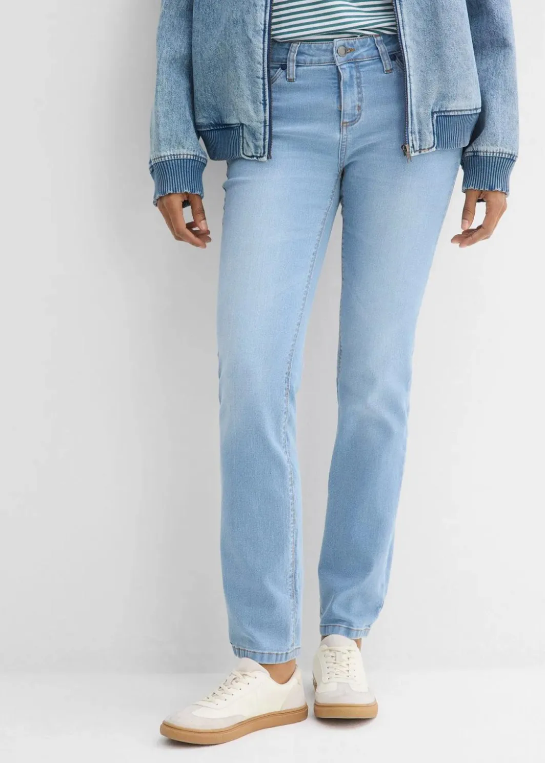 Straight Jeans Mid Waist, Stretch Damen Jeans|Kurzgrößen