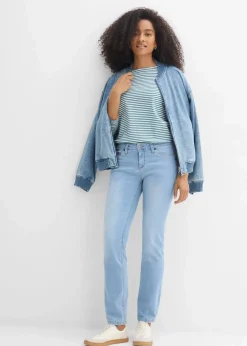 Straight Jeans Mid Waist, Stretch Damen Jeans|Kurzgrößen