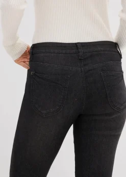 Damen bonprix Jeans|Kurzgrößen|Straight Jeans Mid Waist, Stretch