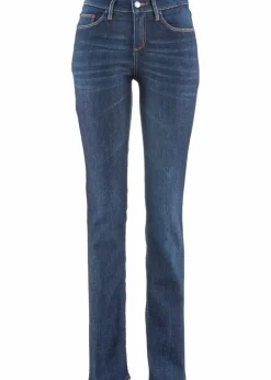 Damen bonprix Jeans|Kurzgrößen|Straight Jeans Mid Waist, Stretch