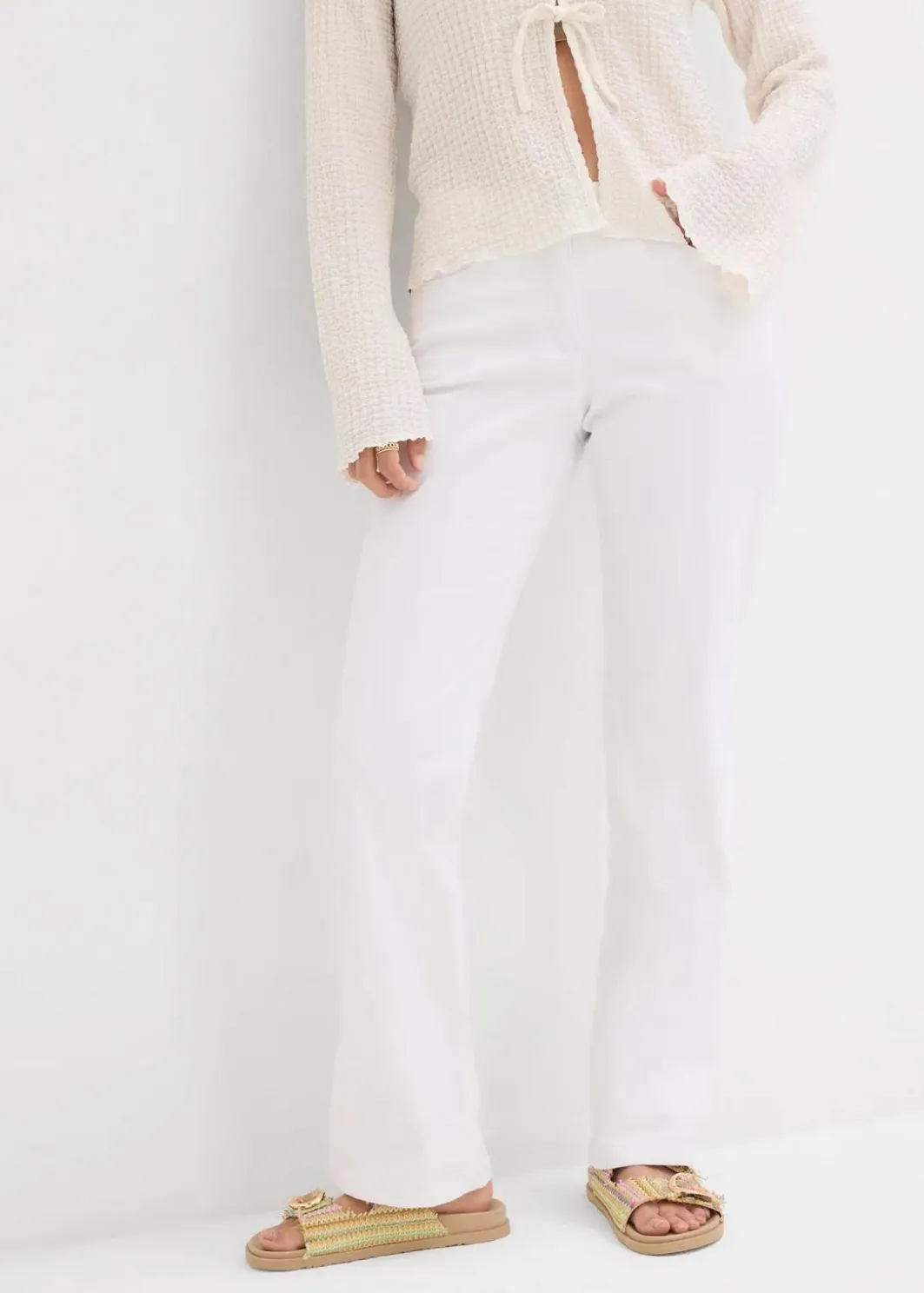 New Straight Jeans Mid Waist, Stretch Damen Kurzgrößen|Jeans