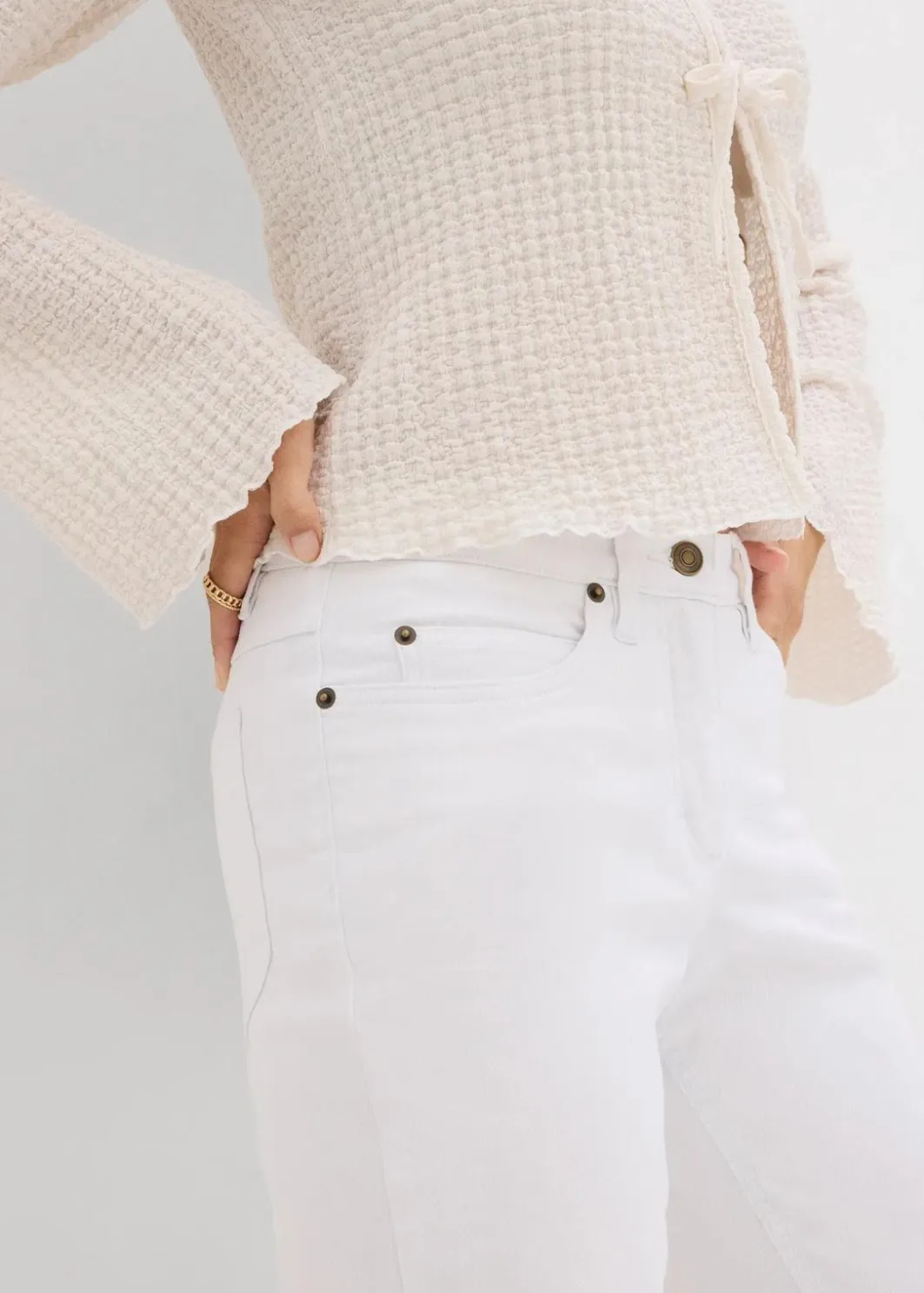 New Straight Jeans Mid Waist, Stretch Damen Kurzgrößen|Jeans