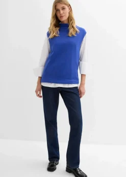 Damen bonprix Bekleidung·Shirts & Tops|Nachhaltigere Materialien|Straight-Jeans, High Waist, Long aus Bio-Baumwolle