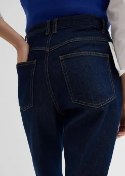 Damen bonprix Bekleidung·Shirts & Tops|Nachhaltigere Materialien|Straight-Jeans, High Waist, Long aus Bio-Baumwolle