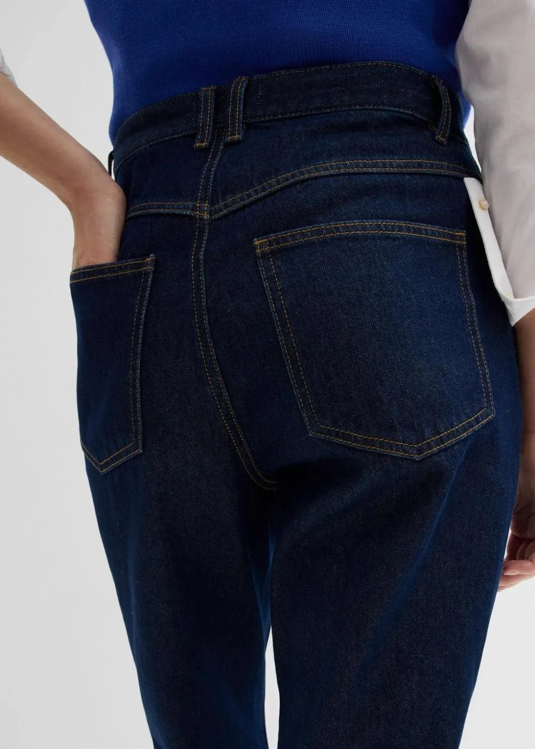 Damen bonprix Bekleidung·Shirts & Tops|Nachhaltigere Materialien|Straight-Jeans, High Waist, Long aus Bio-Baumwolle