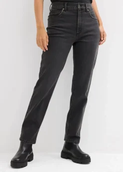 Damen bonprix Jeans|Bekleidung·Shirts & Tops|Straight-Jeans High Waist cropped