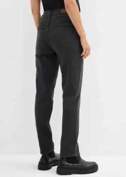 Damen bonprix Jeans|Bekleidung·Shirts & Tops|Straight-Jeans High Waist cropped