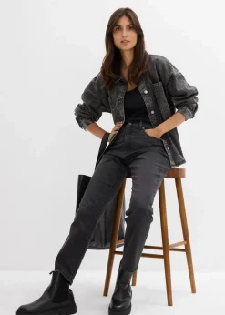 Damen bonprix Jeans|Bekleidung·Shirts & Tops|Straight-Jeans High Waist cropped