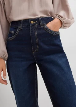 Damen bonprix Bekleidung·Shirts & Tops|Jeans|Straight-Jeans High Waist mit Taschendetails