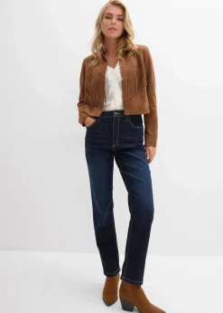 Damen bonprix Bekleidung·Shirts & Tops|Jeans|Straight-Jeans High Waist cropped