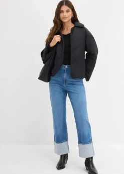 Sale Straight-Jeans High Waist mit Turn Up Damen Jeans|Bekleidung·Shirts & Tops
