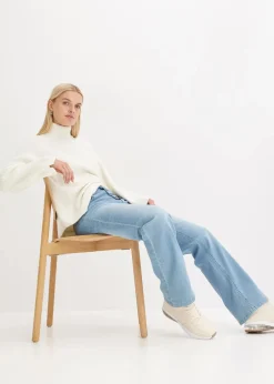 Damen bonprix Jeans|Bekleidung·Shirts & Tops|Straight-Jeans High Waist, Stretch