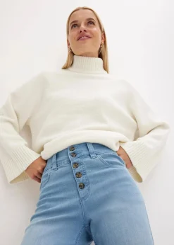 Damen bonprix Jeans|Bekleidung·Shirts & Tops|Straight-Jeans High Waist, Stretch