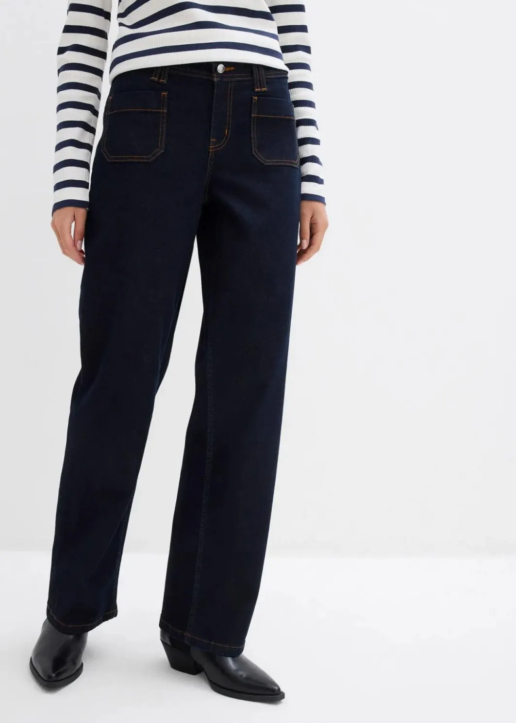 Damen bonprix Jeans|Bekleidung·Shirts & Tops|Straight-Jeans Mid Waist