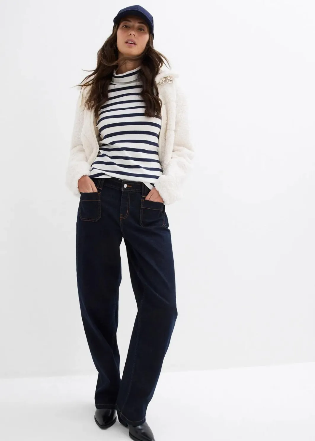 Damen bonprix Jeans|Bekleidung·Shirts & Tops|Straight-Jeans Mid Waist