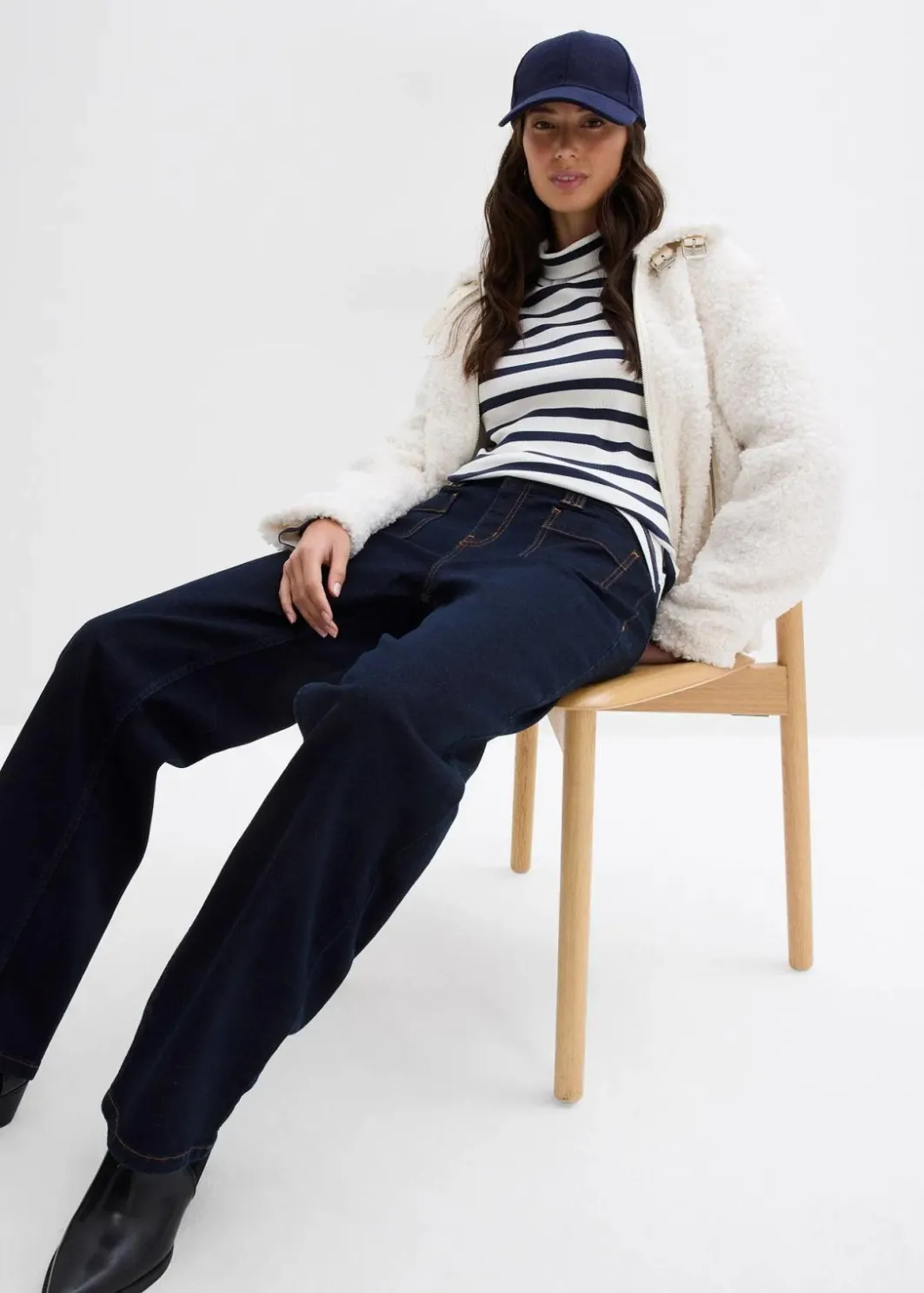 Damen bonprix Jeans|Bekleidung·Shirts & Tops|Straight-Jeans Mid Waist