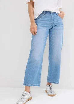 Damen bonprix Bekleidung·Shirts & Tops|Jeans|Straight-Jeans Mid Waist, Bequembund Low Stretch cropped