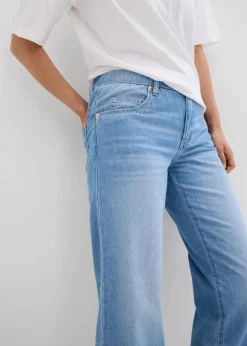Damen bonprix Bekleidung·Shirts & Tops|Jeans|Straight-Jeans Mid Waist, Bequembund Low Stretch cropped