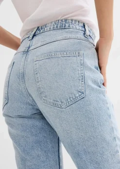 Clearance Straight-Jeans Mid Waist Bequembund Low Stretch, cropped Damen Bekleidung·Shirts & Tops|Jeans