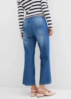 New Straight-Jeans Mid Waist, Bequembund Low Stretch cropped Damen Jeans|Bekleidung·Shirts & Tops