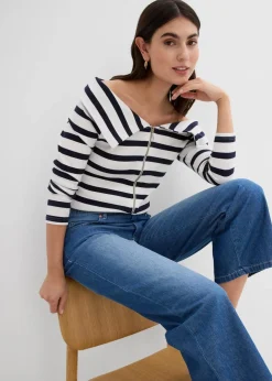 New Straight-Jeans Mid Waist, Bequembund Low Stretch cropped Damen Jeans|Bekleidung·Shirts & Tops