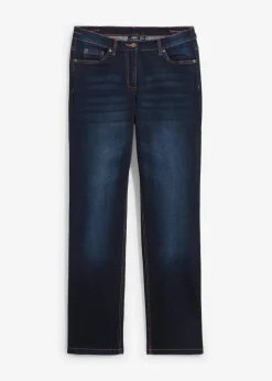 Damen bonprix Kurzgrößen|Bekleidung·Shirts & Tops|Straight-Jeans Mid Waist, Bequembund