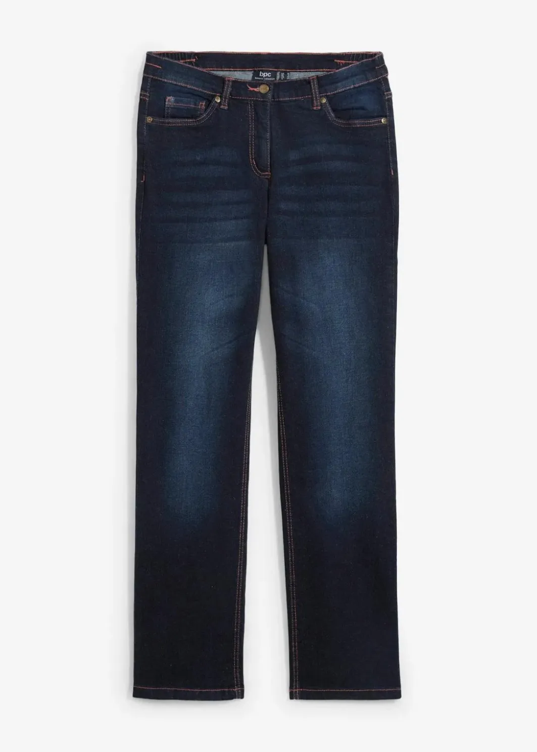 Damen bonprix Kurzgrößen|Bekleidung·Shirts & Tops|Straight-Jeans Mid Waist, Bequembund
