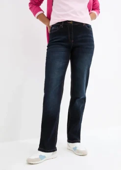 Damen bonprix Kurzgrößen|Bekleidung·Shirts & Tops|Straight-Jeans Mid Waist, Bequembund