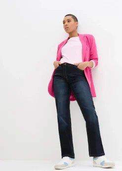 Damen bonprix Kurzgrößen|Bekleidung·Shirts & Tops|Straight-Jeans Mid Waist, Bequembund