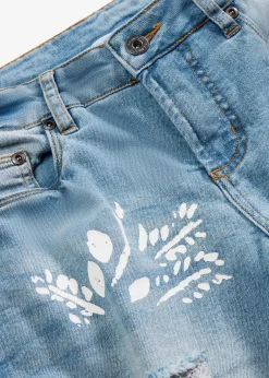 Damen bonprix Bekleidung·Shirts & Tops|Jeans|Straight-Jeans Mid Waist, Print